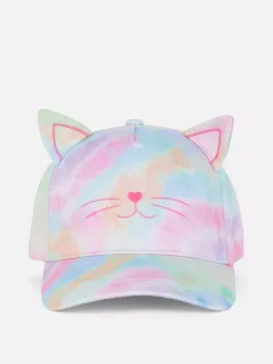 Czapka z daszkiem z motywem kota i wzorem ombré