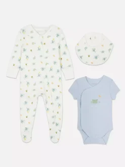 3-częściowy komplet z motywem żaby dla noworodka