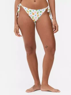 Dół od bikini z wiązaniem po boku i nadrukiem