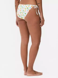 Dół od bikini z wiązaniem po boku i nadrukiem