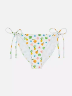 Dół od bikini z wiązaniem po boku i nadrukiem