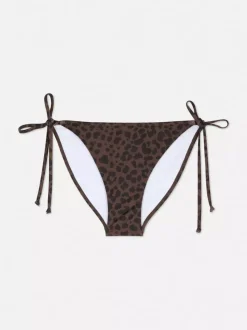 Dół od bikini z wiązaniem po boku i nadrukiem