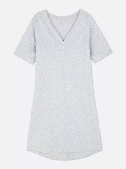 Dżersejowa koszula nocna z dekoltem w serek