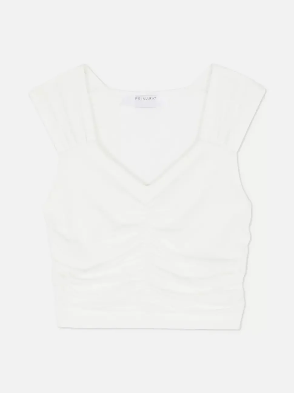 Dżersejowa koszulka bez rękawów z marszczeniami