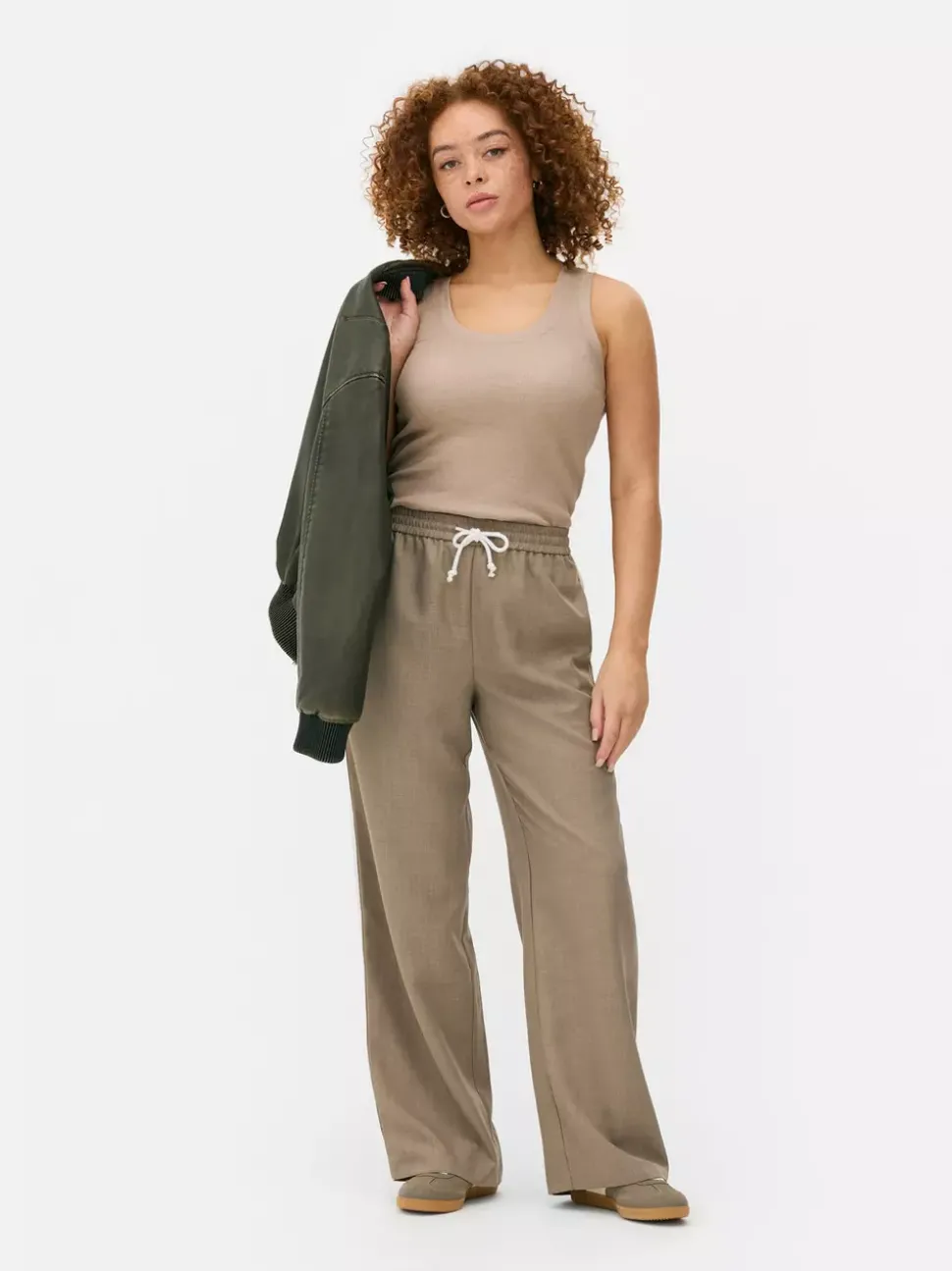 Dżersejowa koszulka prążkowana bez rękawów