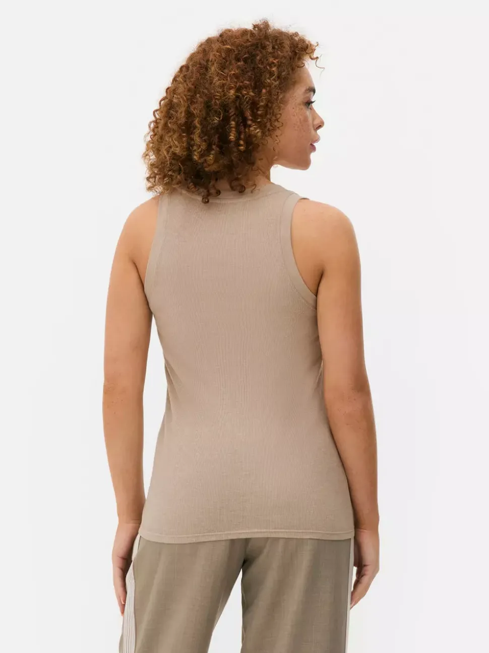 Dżersejowa koszulka prążkowana bez rękawów