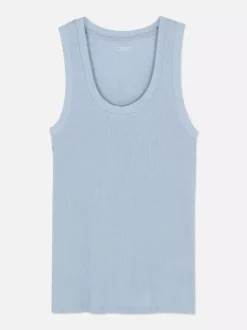 Dżersejowa koszulka prążkowana bez rękawów