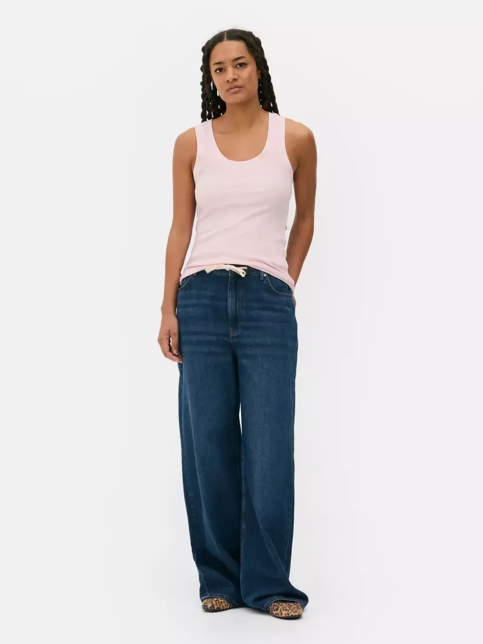 Dżersejowa koszulka prążkowana bez rękawów