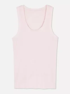 Dżersejowa koszulka prążkowana bez rękawów