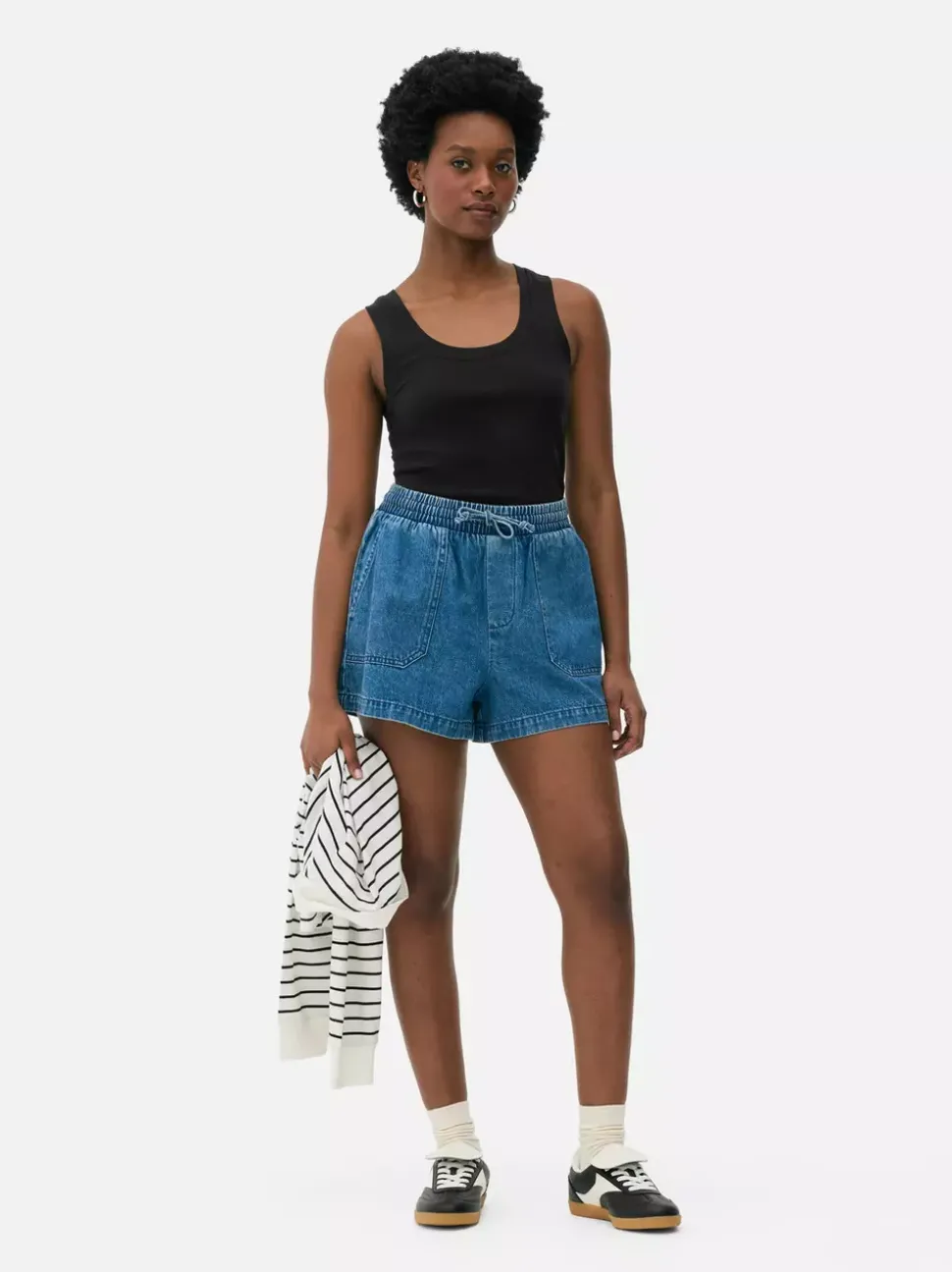 Dżersejowa koszulka prążkowana bez rękawów