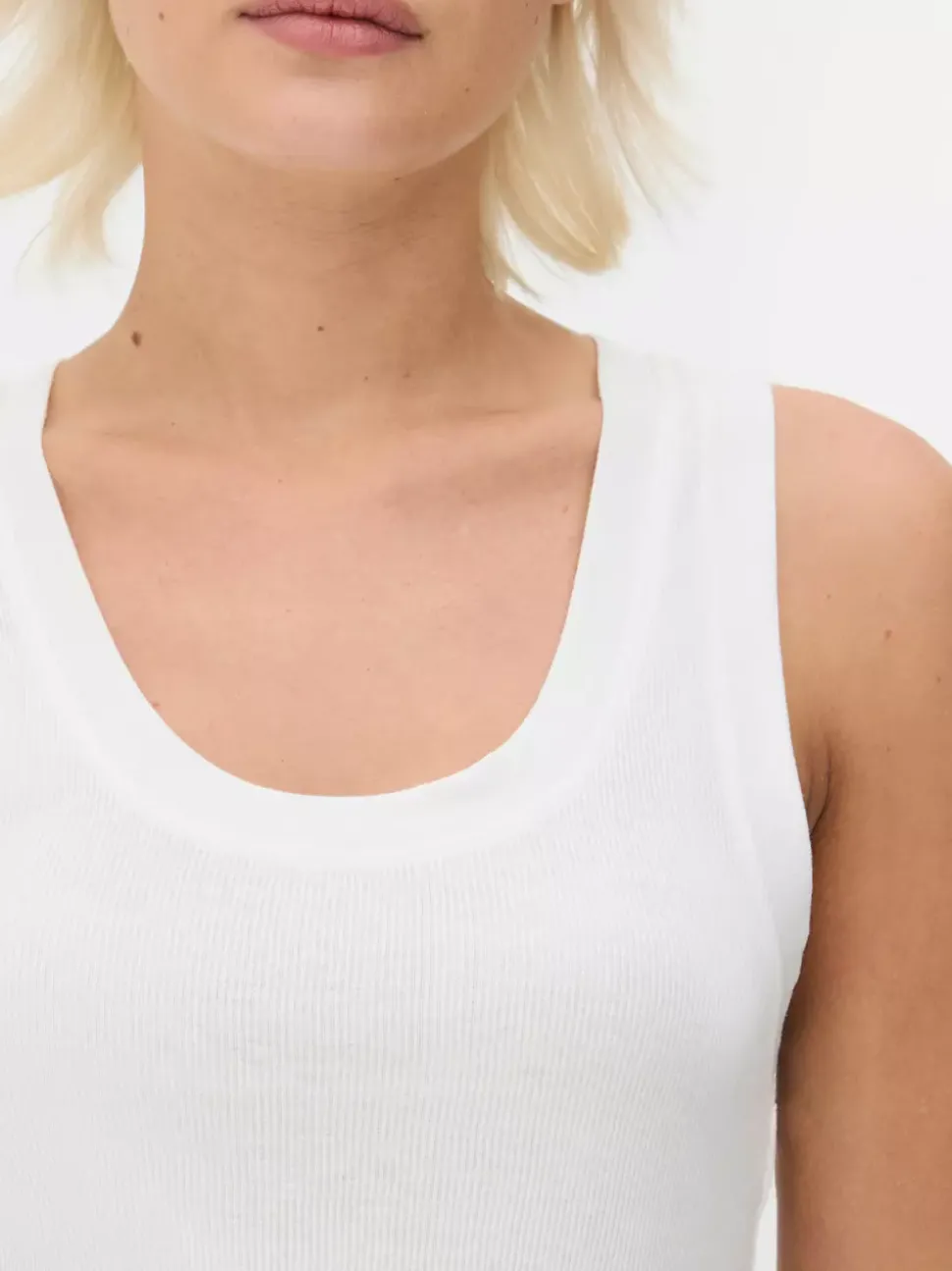 Dżersejowa koszulka prążkowana bez rękawów