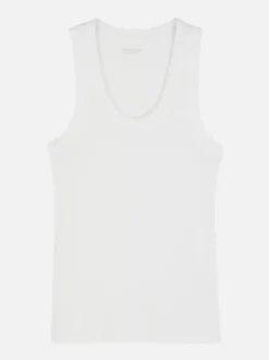 Dżersejowa koszulka prążkowana bez rękawów