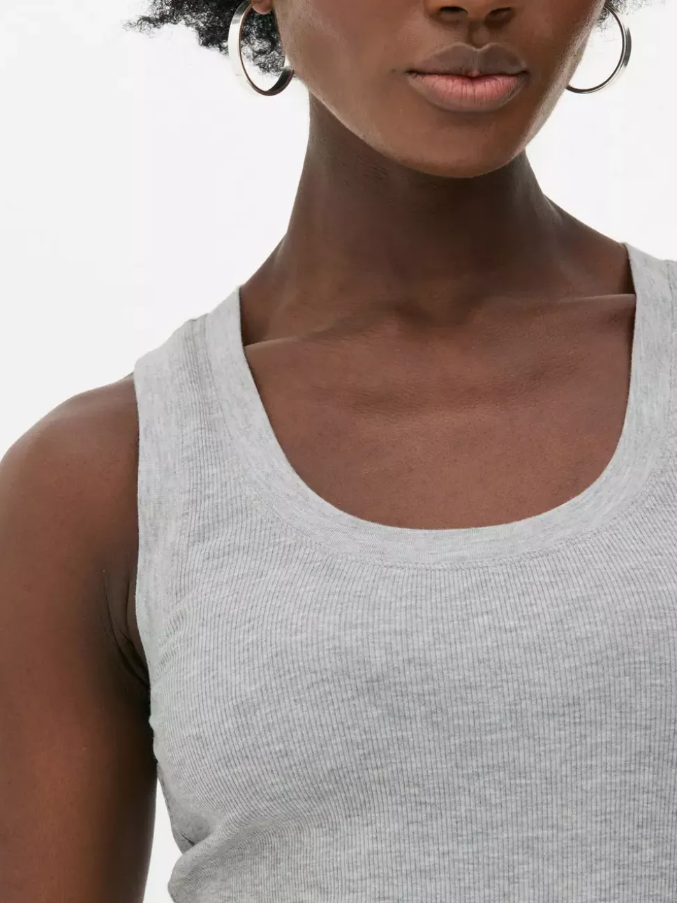 Dżersejowa koszulka prążkowana bez rękawów