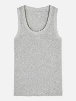 Dżersejowa koszulka prążkowana bez rękawów