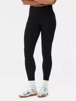 Dżersejowe legginsy z wysokim stanem