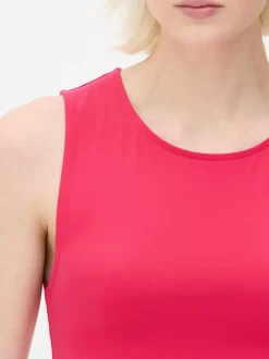 Dżersejowy top bez rękawów z efektem drugiej skóry