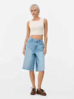 Dżersejowy top bez rękawów z efektem drugiej skóry