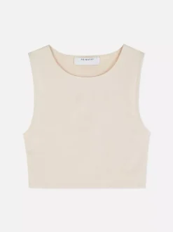 Dżersejowy top bez rękawów z efektem drugiej skóry