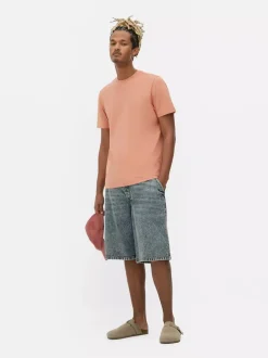 Dopasowany T-shirt o wysokiej zawartości bawełny