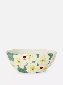 Duża ozdobna miska w pierwiosnki