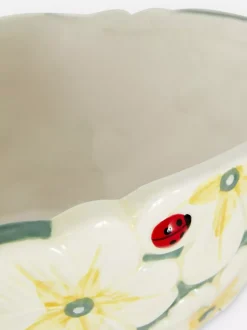 Duża ozdobna miska w pierwiosnki