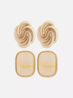 Duże kolczyki sztyfty, 2 pary