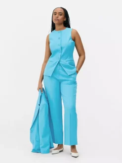 Długa kamizelka z okrągłym dekoltem