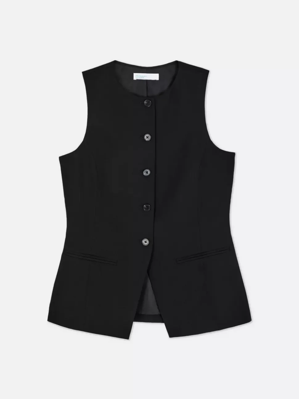 Długa kamizelka z okrągłym dekoltem