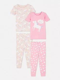 Długa piżama z motywem jednorożca, 2 komplety