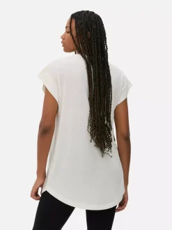 Długi T-shirt z nadrukiem