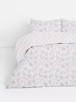 Dwustronna pościel w kwiaty na łóżko dwuosobowe