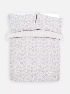 Dwustronna pościel w kwiaty na łóżko dwuosobowe