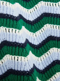 Dzianinowa koszulka bez rękawów w zygzaki