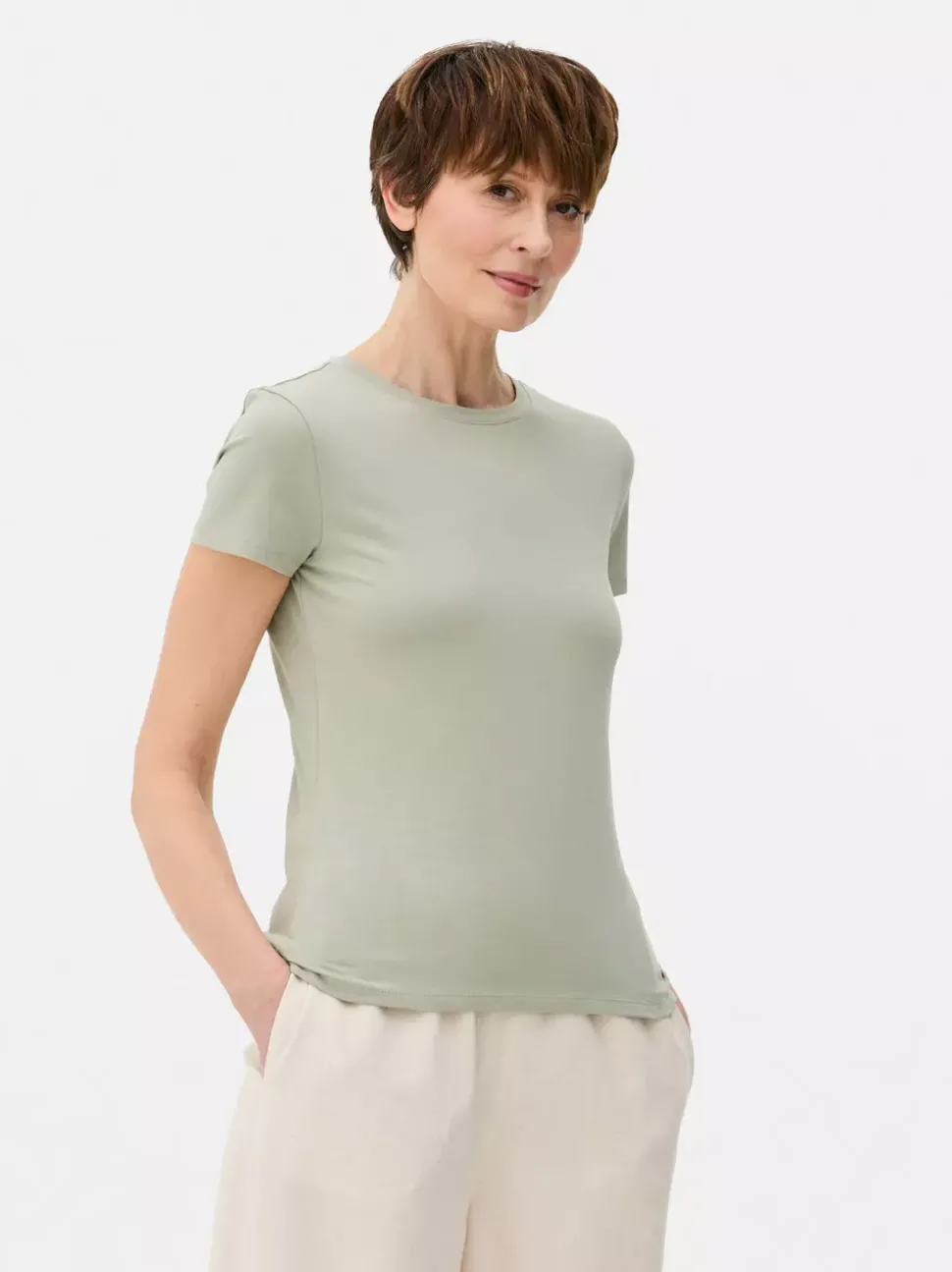 Elastyczny T-shirt z krótkim rękawem