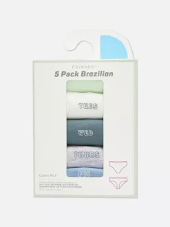 Figi brazylijskie z nadrukiem na co dzień, 5 par