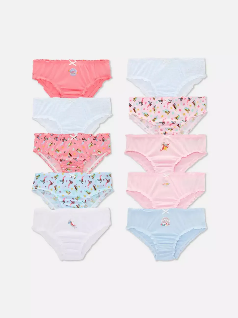 Figi z nadrukiem w syrenki, 10 szt.