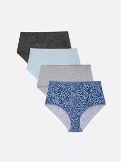 Figi z wysokim stanem w różne nadruki, 4 pary