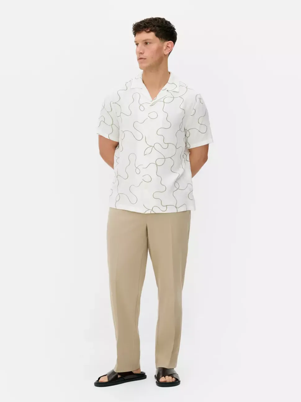 Flokowana koszula Kem z abstrakcyjnym wzorem