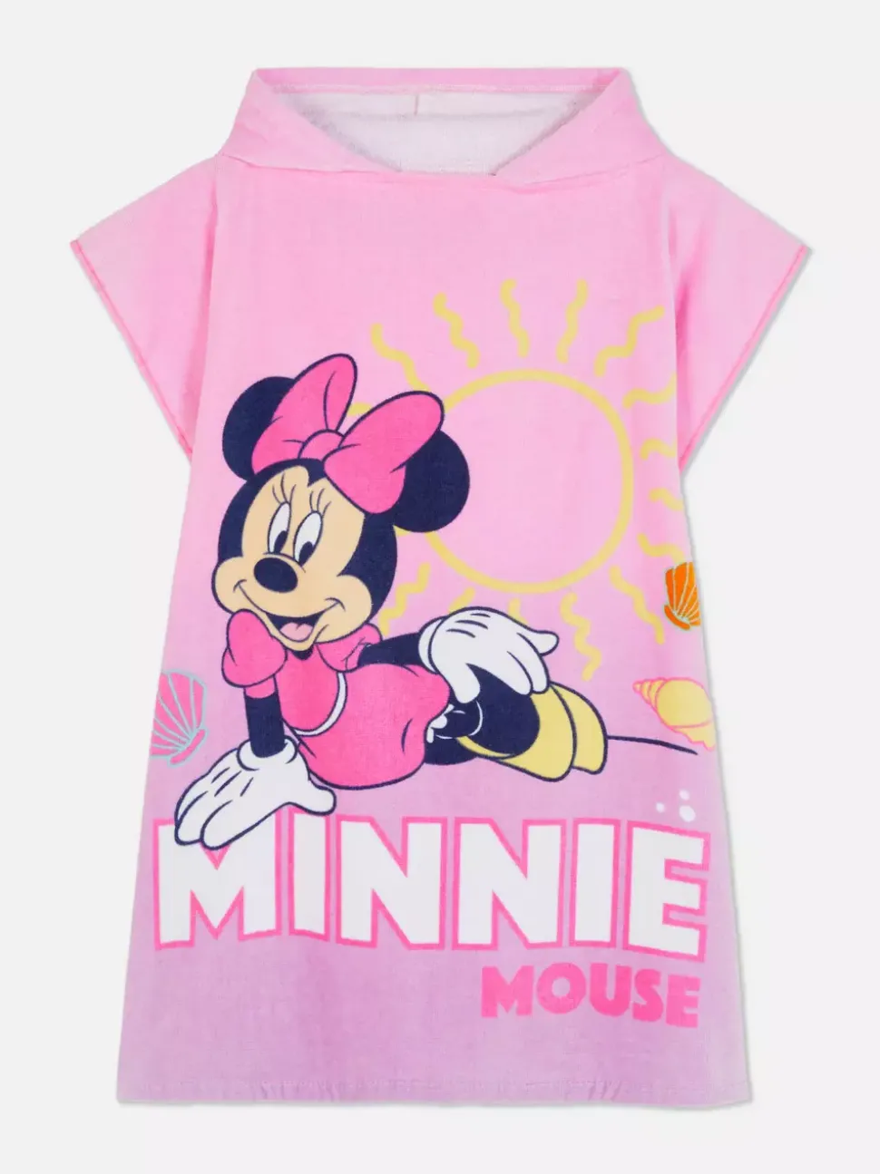 Frotowe ponczo z kapturem z Myszką Minnie Disneya