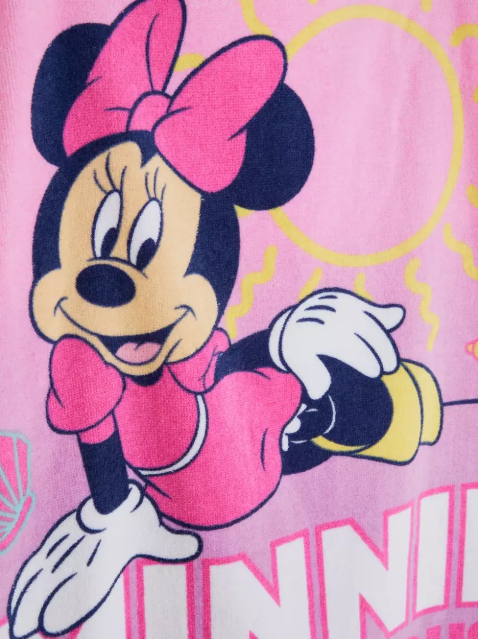 Frotowe ponczo z kapturem z Myszką Minnie Disneya