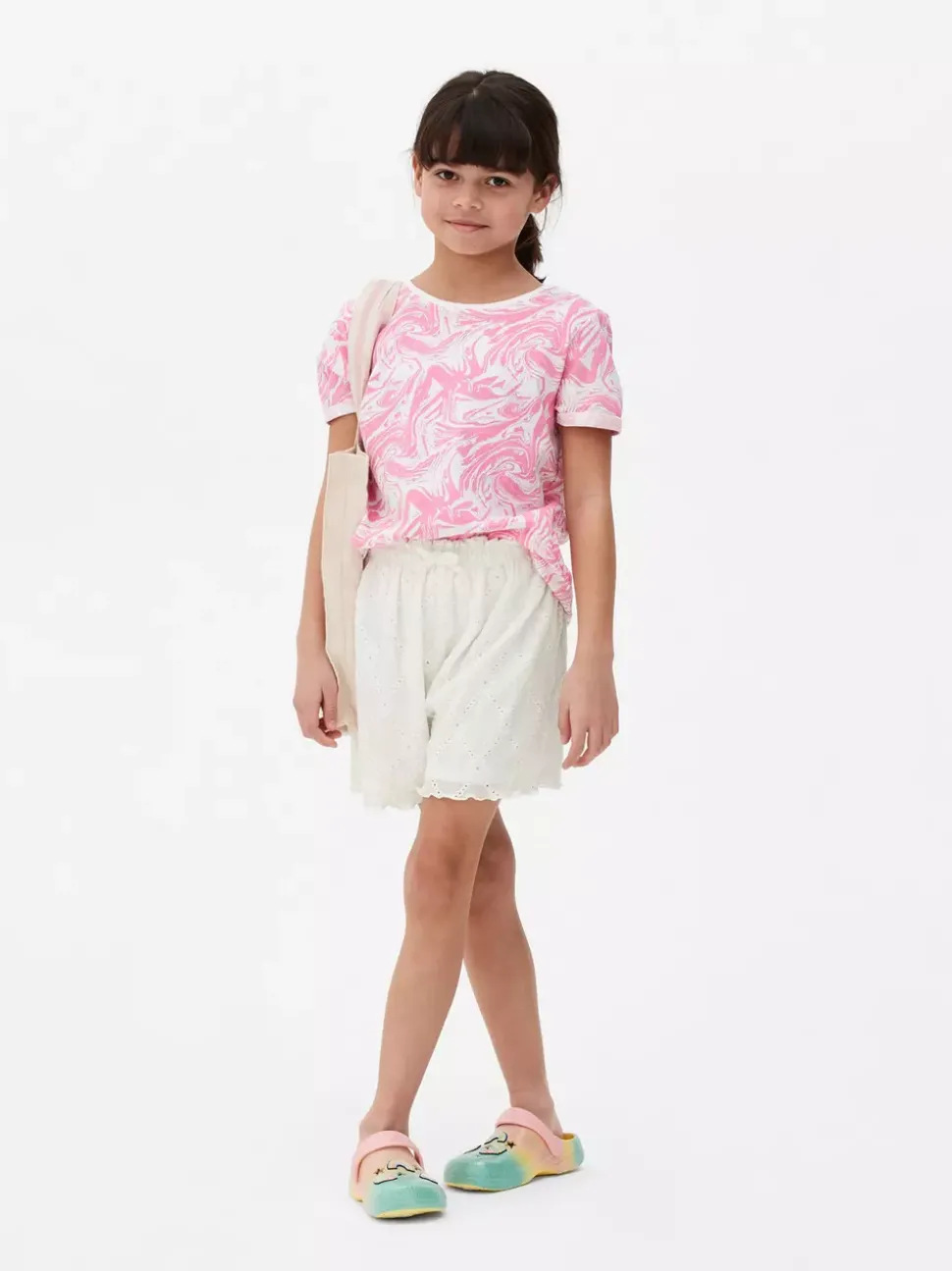 Haftowane szorty z dżerseju