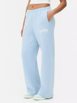 Jasnoniebieskie spodnie dresowe z szeroką nogawką