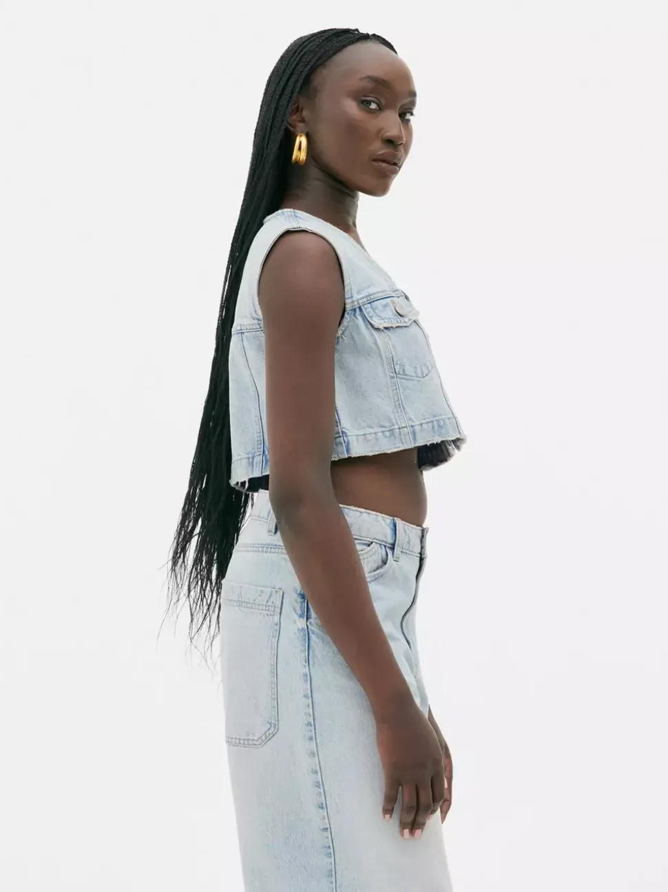 Jeansowa kamizelka Rita Ora