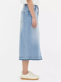 Jeansowa spódnica midi