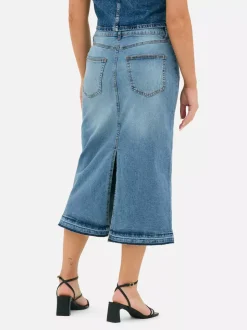 Jeansowa spódnica midi