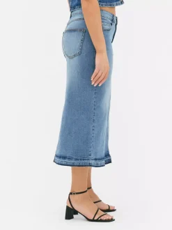 Jeansowa spódnica midi