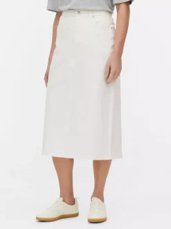 Jeansowa spódnica midi