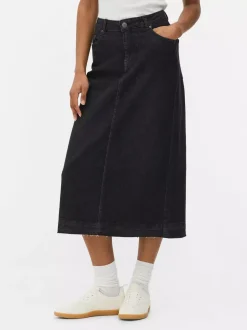 Jeansowa spódnica midi