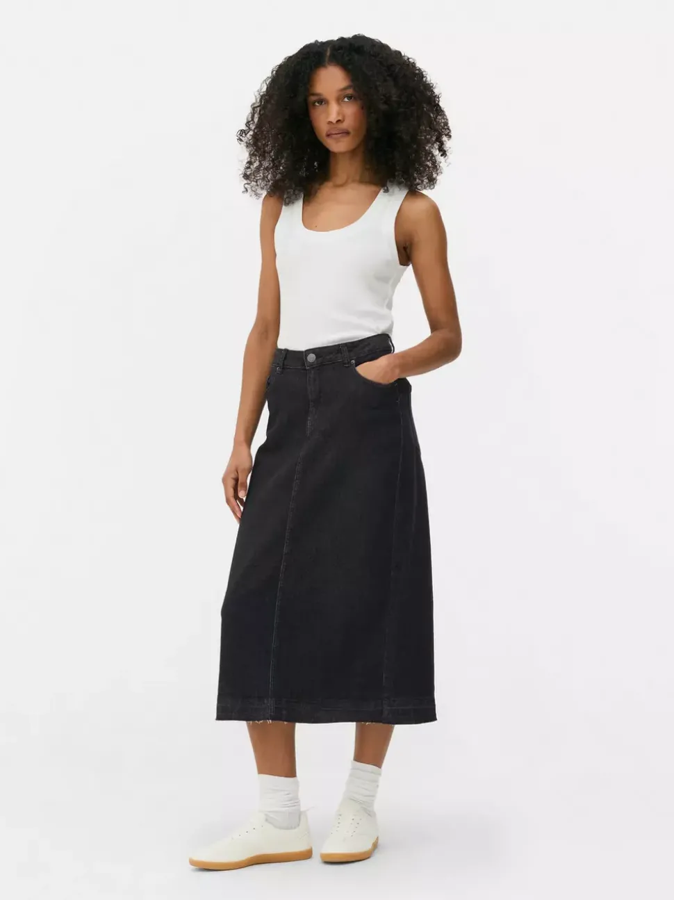 Jeansowa spódnica midi