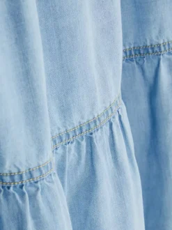 Jeansowa warstwowa spódnica maxi